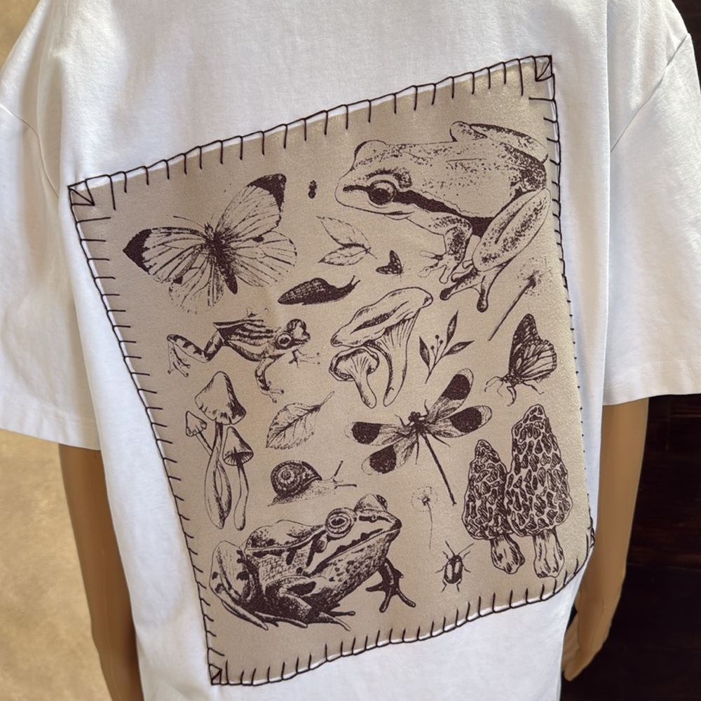 Toad and Mushroom Graphic White T-Shirt Size L - Picture 4 of 5